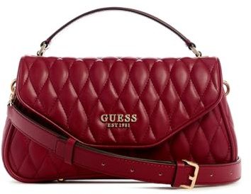 GUESS Umhängetasche Handtasche Valla Top Handle Flap Bag Red dunkelrot