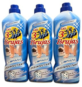 Las 3 Brujas Las 3 Witches Limpiazul Disinfectant, Antibacterial Cleaner, Kills 99.9% Enveloped Viruses, 3 Pack