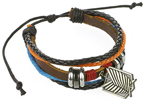 CoolChange Wickelarmband mit Aufklärungstrupp Anhänger | Armband für Attack on Titan Fans