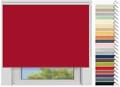 EFIXS Thermorollo Maxi - 32 mm Welle - Breiten: 60-240 cm - Höhen bis 240 cm - Hier: 160 cm x 240 cm (Stoffbreite x Höhe) - rot (068) - Hitzeschutzrollo - Verdunklungsrollo