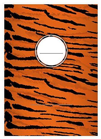 Kartenkaufrausch 4 Wilde Animal Print DIN A4 Schulhefte, Rechenhefte mit Tiger Muster Lineatur 26 (Kariertes Heft)