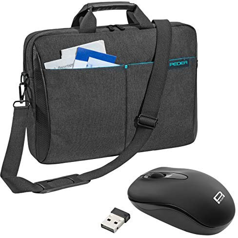 PEDEA Lifestyle Notebooktasche für 15,6 Zoll (39,6cm) mit Zubehörfach/Schultergurt mit Notebookschloss, schwarz