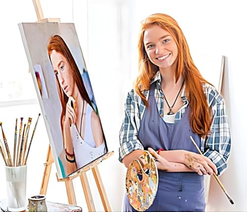 YEESAM ART Peinture Numero Adulte Personnalisé avec Toile Tendue sur Cadre, DIY Kit Peinture Photo Personnalisée par Numero 40x50cm Numéro d’Art Faites Votre Propre Photo Decorative Murale