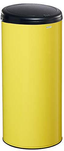 Poubelle à ouverture par pression Hand Touch - 45l - jaune soufre - RAL 1016