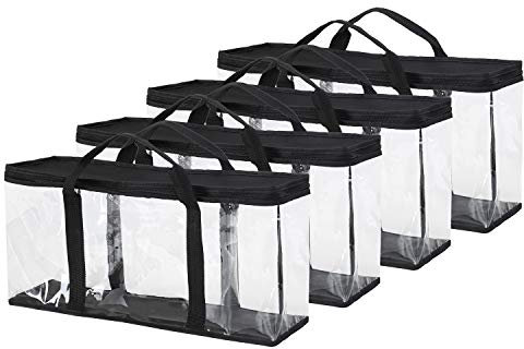 Fasmov 4er-Pack VHS-Aufbewahrungstasche für bis zu 60 große VHS-Bänder (je 15 Stück)