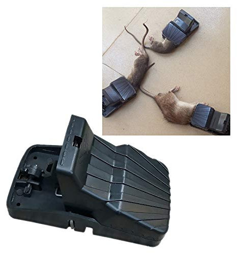 Mosca del mosquito del insecto del insecto asesino del mosquito del asesino 10PCS seguro sanitario roedores Killer con carnada Copa reutilizable y Mess-ABS libre Negro Material Rata Trampa Clip Asesin