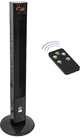 ECD Germany Turmventilator mit LED Display und Fernbedienung XL, 45W, 116 cm, Schwarz, mit 3 Geschwindigkeitsstufen und Ventilationsmodi, 140° Oszillation, Standventilator Säulenventilator Ventilator