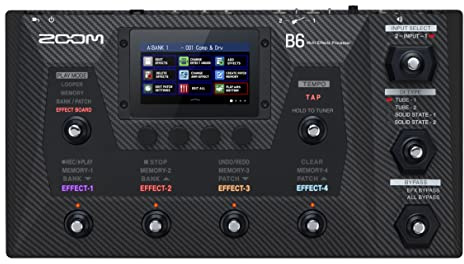 Zoom B6 Bass Multi-Effects Processor with 100+ Effects, Amp Modeling & IRs, 4 DI Models, 2 Inputs with A/B Switcher, Looper, Touchscreen, USB Audio Interface