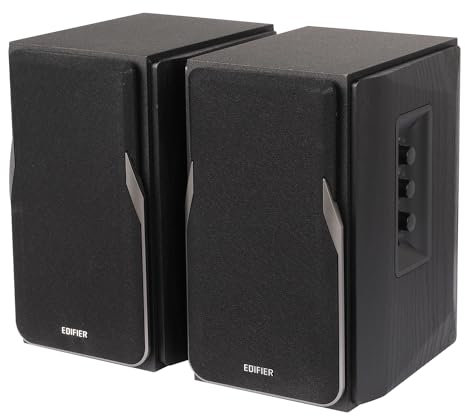Edifier R1380T - Active Library Studio Speakers, IR Remote, RCA Inputs, Optical and Coaxial Sockets, Built-in Amp, 42W, Black