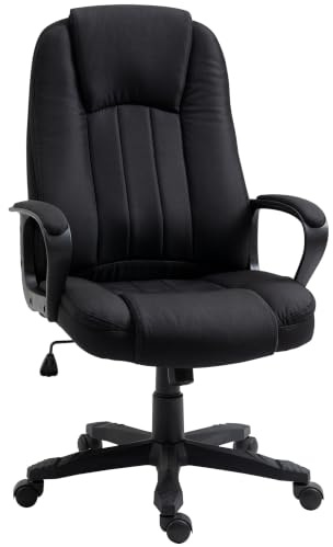 Vinsetto Massage-Bürostuhl mit USB-Schnittstelle, Schaukel- und Drehstuhl mit 2 Punkten, höhenverstellbar, 60x74x106-116cm, Schwarz