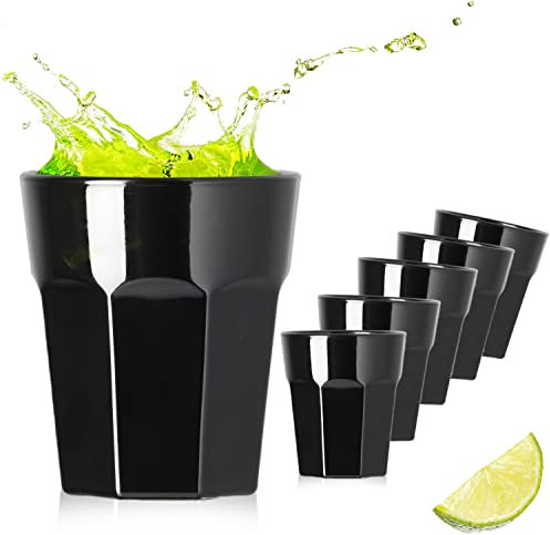 PLATINUX Schwarze Schnapsgläser aus Glas 30ml (max. 40ml) Set 6 Teilig Wodkagläser Tequilagläser Shotgläser Pinnchen 4cl