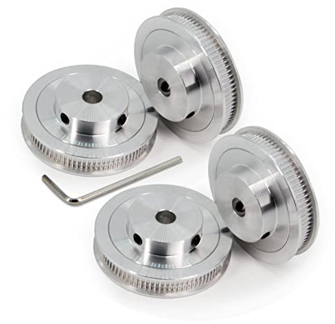 Yeebyee 4 Stück 2GT Riemenscheibe 80 Zähne 8mm Bohrung 80T Zahnriemenscheibe Synchronrad Aluminium für Breite 6mm Riemen 3D-Drucker Teile