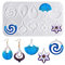 Nifocc Joyas de resina epoxi, colgantes, pendientes, moldes de silicona, forma de lágrima, flores, hojas, joyas, moldes de resina de fundición, molde de fundición de cristal, molde para manualidades