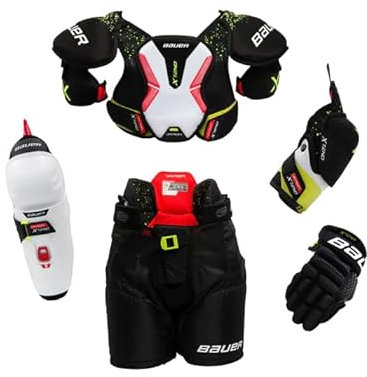 Bauer SCHUTZAUSRÜSTUNG-Set XTEND - YTH, Größe:Youth, für 3-9 Jahre, Unisex, Schwarz, Eishockey-Schutzausrüstung-Set