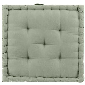 Douceur d'Intérieur Twily Bodenkissen (50 x 50 x 10 cm), Salbei, Baumwolle/Recycling-Polyester