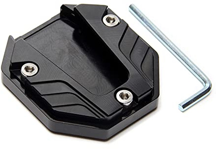 Gereiny Aluminum Alloy Motorcycle Bike Kickstand Extender Foot Side Stand Extension Foot Pad Support Plate Motorbike Accessories Black