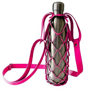 VINSTRIP® Cross-Bottle-Bag Flaschentasche zum Umhängen mit stufenlos verstellbarem Gurt - praktisches Accessoire für Sport, Shoppen, Reisen, Ausflüge, Festivals, am Strand, Schulweg & Arbeit
