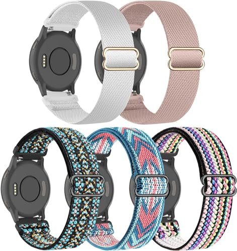 EverAct 22 mm dehnbare Nylon-Uhrenarmbänder, kompatibel mit Garmin Vivoactive 4, Venu 2, Forerunner 265/255/255 Music-GTR 4, GTR 3, GTR 2 elastische Schlaufenbänder