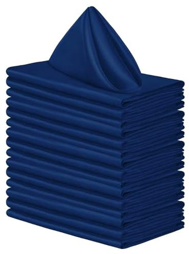 4 Stück Stoffservietten Servietten Quadratisch,Wiederverwendbare Napkins Cloth,Waschbare Servietten Stoff,Tischdekoration für Indoor Outdoor Partys Hochzeit Geburtstag Familie,Navy blau,30x30cm