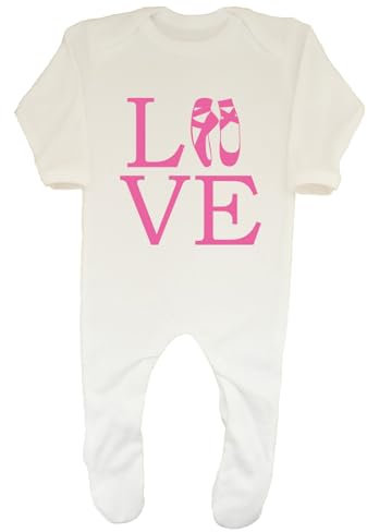 Shopagift Ballet Lover Baby Grow Romper Suit Ballet Shoes Ballerina Dancer Boys Girls White
