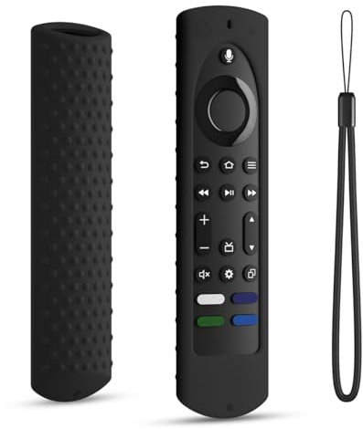 16,4 cm (6,4 Zoll) Silikonhülle, kompatibel mit Fire TV Stick 4K Max 2. Generation 2023 Fernbedienungshülle, Toshiba/Insignia Smart TV Fernbedienung, Silikonhülle, Anti-Rutsch-Hülle mit Umhängeband