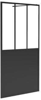 Vente-unique-Paroi de douche à l'italienne style atelier - Noir mat - 100 x 200 cm - URBANIK