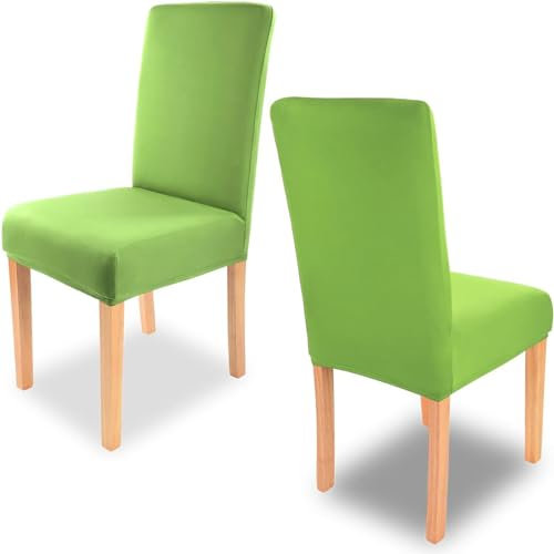 Aibyhauuz grün Stuhlhussen 2er Set, Stretch Stuhlbezug Stretchhusse für Stühle, Waschbar, elastisch und vielseitig einsetzbar für Zuhause, Büro und Hochzeit Party