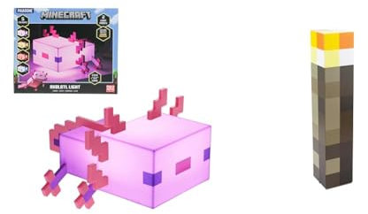 Paladone Axolotl Light & Lampe Fackel, PP9202MCF, Multicolor