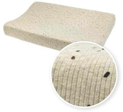 Meyco Baby Wickelauflagenbezug Rib - Größe 50x70cm - Mini spot Sand Melange