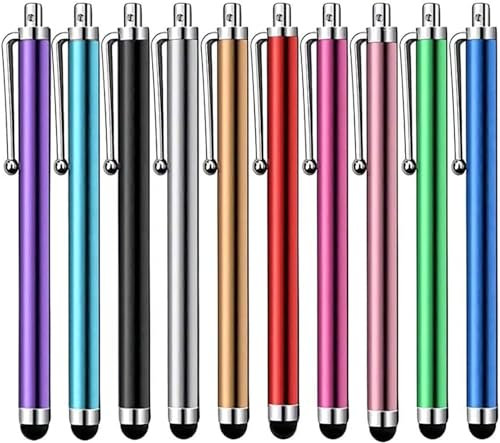 Stylet [10 Pack] Stylets Universels Capacitifs à Écran Tactile pour Tablettes, iPad Mini, iPad Pro, iPad Air, Smartphones, Samsung Galaxy - Plusieurs Couleurs