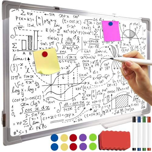 Magnetische Whiteboard Tafel 60x40 cm mit Zubehör – Schreibtafel für Schule & Büro inkl. Marker, Magnete & Wischer – MAALEO Trocken abwischbar Back to School