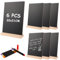 CYEER 6 Stück A4 Schiefertafel zum Beschriften 30x21CM, Kreidetafel Aufsteller, Doppelseitige kreidetafel mit Holzsockel Holz Aufsteller für Preisschilder Buffettisch Geburtstag Hochzeit Party Event
