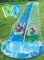 JOYIN 32,5ft/990.6cm Wasserrutsche und 2 aufblasbare Boards, extra Lange Doppel-Garten-Wasserrutsche mit Sprinkler für Kinder und Erwachsene, Sommer-Wasserspielzeug für den Garten, Blau, Grün