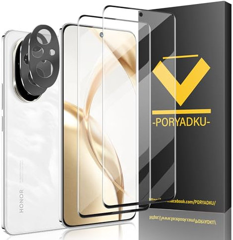 V-PORYADKU 2+2 Stück Für Honor 200 Panzer Schutz Glas Folie 2 Stück + Kamera Schutzfolie 2 Stück, 9H Härte, Anti-Kratzen, HD Clear Displayschutz Glas für Honor 200 5G