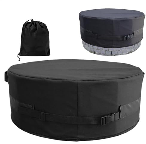 Housse de brasero d'extérieur - Imperméable - Oxford 600D - Boucle réglable - Robuste - Pour foyer enterré - Protection durable