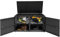 COSTWAY Auflagenbox Rattan, 333L, Kissenbox mit Doppeltüren & Deckel & Ablage, Gartenbox Truhenbank Sitzbank, Gartenbox wetterfest, für Terrasse Garten Balkon, 115/215x60x65cm (Schwarz)
