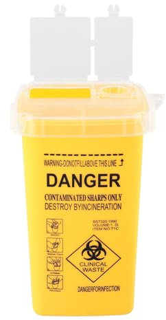 Sharps Bin Sharps Box for Needles Travel Sharps Bin Yellow Sharps Bin Small Needle Bin, Sharps Containers & Needle Destruction