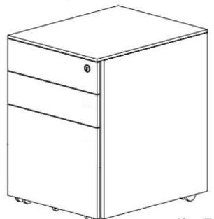 LVSTEEL Caisson Bureau avec 4 Clés, Caisson de Rangement Mobile, Meuble Tiroir Bureau, Verrouillable, 3 Tiroirs, pour Documents et Dossier Suspendu,Travail, Noir