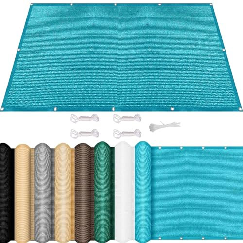 Voile d'ombrage Rectangulaire 150 x 200 cm Protection Contre Le Vent, Rectangulaire Bache Ombrages Toiles D'Ombrages Multi Couleur et Taille pour Camping Piscine, Bleu Ciel
