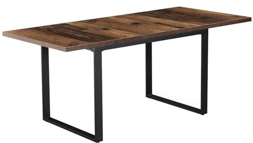 B&D home Esstisch Anna | ausziehbar 120-160 x80 cm 4-6 Personen Küchentisch Holztisch mit Kufengestell schwarz für Küche, Esszimmer | skandinavisch Industrial Design | Texas-Eiche, 11202-US-EITE