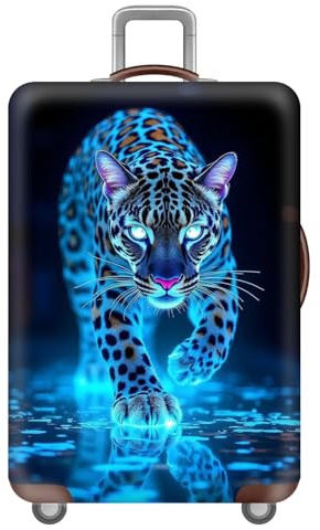Elastisch KofferhüLle,KofferschutzhüLle,3D Leoparden LöWe Tier 18-32 Zoll Luggage Cover,Reisekoffer SchutzhüLle,Koffer Cover,Waschbar GepäCkabdeckung,Kinder,Teens,MäNner (Leopard,S(18-21inch))