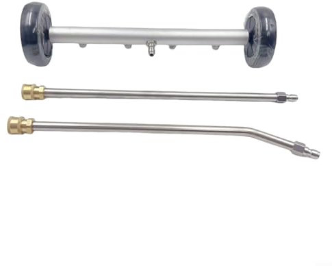 Marchfunny Automotive Undercarriage Pressure Washer Attachment 4-Port Floor Cleaner With 1/4 Inch Quick Connect For Car Truck(Black)