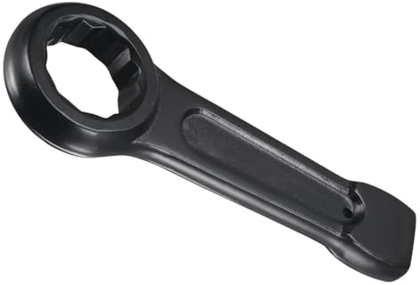 MACHSWON Box-End Wrenches 46mm Slogging Ring Spanner Striking Straight Handle Box End Wrench Black Metric Single Ring Spanners Hand Tool
