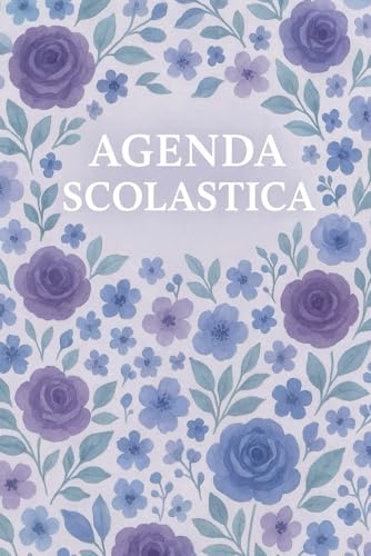 Agenda Scolastica Eleganza Floreale 2025-2026 – Blu e Viola, Spazi Illimitati per Note e Obiettivi