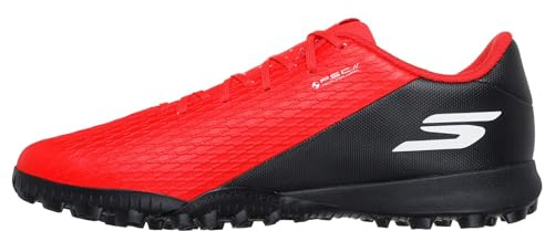 Skechers Scarpe da Calcio SKX_2 Club TF Soccer Turf da Uomo, Colore Rosso Sintetico/Bordo Nero, Taglia 40