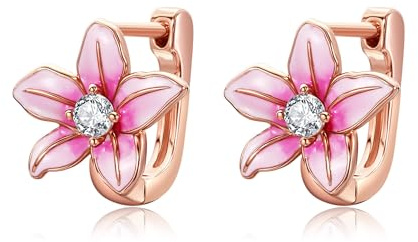 CUPENDA Gänseblümchen/Lilien Ohrringe 925er Sterlingsilber Gänseblümchen/Lilien Blumen Ohrringe Blumen Schmuck Geschenk für Damen