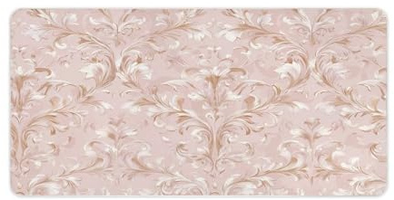 Jubonexis Sous-main antidérapant à bords cousus pour ordinateur portable - Motif romantique - 60 x 30 cm - Rose pâle ivoire