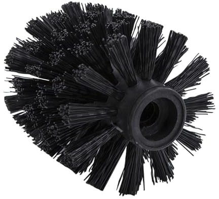 Easy Screw On Design - Toilet Brush Head | Universal Replacement with Robust Bristles & Vivid Finish Matte Texture for Cleaning, Home and Professional Bathroom Storage Black White Activity