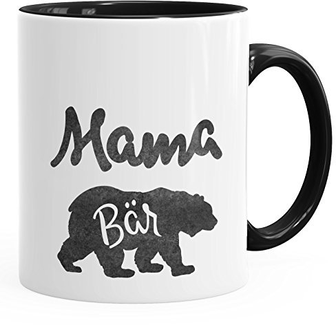 MoonWorks Kaffee-Tasse Mama Bär schwarz Unisize