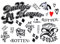 EROSPA® Suicide Squad Selbstmord - Joker Harley Quinn Tattoo-Bogen temporär - Aufkleber Körperkunst - Karneval Fasching Halloween